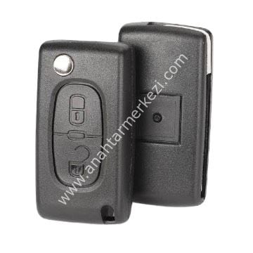 Peugeot 2B Sustalı Kumanda Kabı(Pil Yataklı)