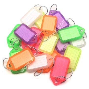 Şeffaf Lüks Kapaklı Kimlik Anahtarlık Karışık Renkli 100 Adet