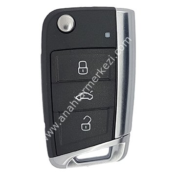 VW Golf 7 3 Buton Sustalı Kumanda Kabı-Metalik