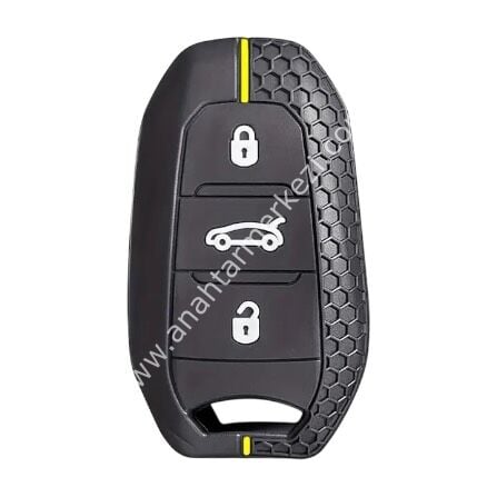 3008-5008 Petek Desenli Sarı 3B Smart Silikon Kap