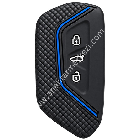 Golf-8 3B Smart Petek Desenli Mavi Çizgili Silikon Kap